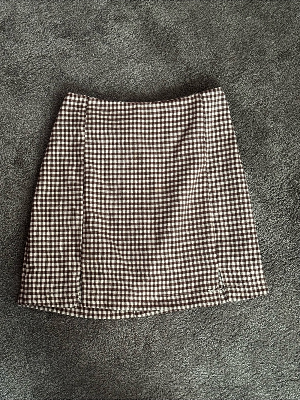 love on a hanger Brown and White Gingham Mini Skirt